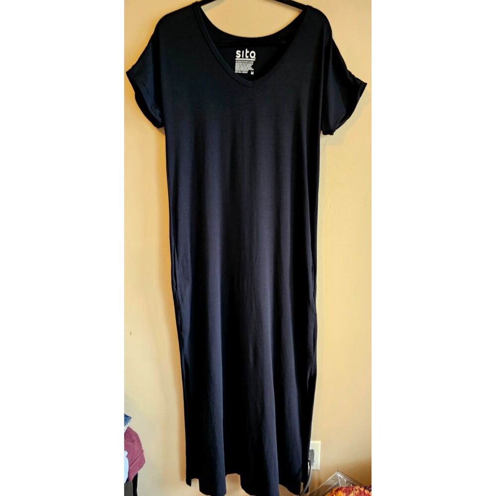 Sito in-conversion biodynamic organic cotton maxi dress with pockets-size M